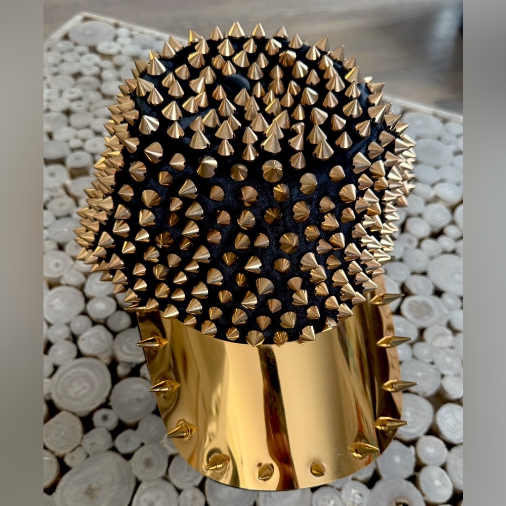 Gold and Black Spiked Hat Accessory